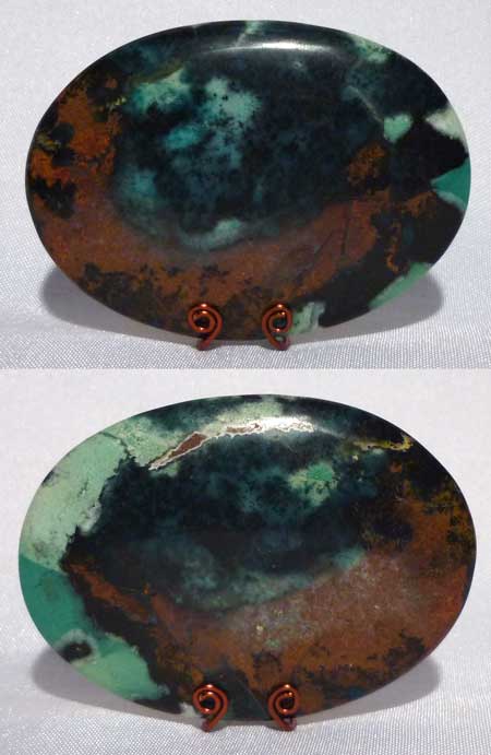 Chrysocolla cabochon from Bacan Island