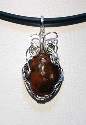 Red Jasper wire wrap pendant