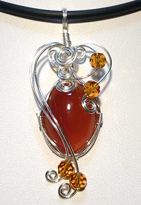 Honey color of Carnelian Agate pendant