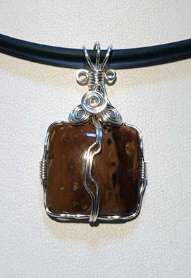 Petrified wood pendant