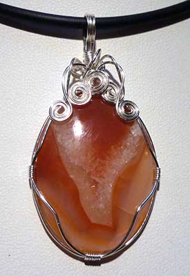 Banded Agate Wire Wrap Pendant