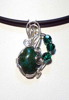 Indonesian Chrysocolla pendant from Bacan Island