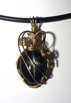 Black Star in wire wrap for pendant